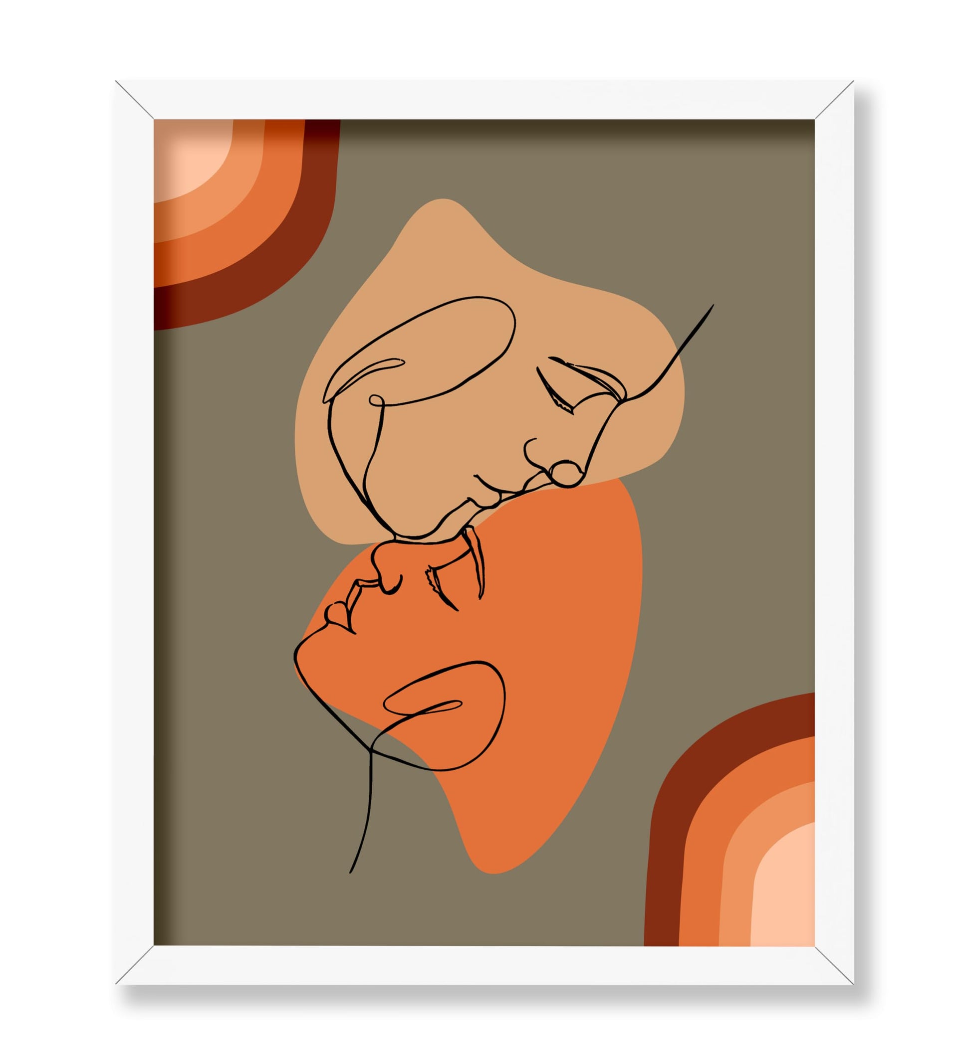 Boho Couple Line Drawing