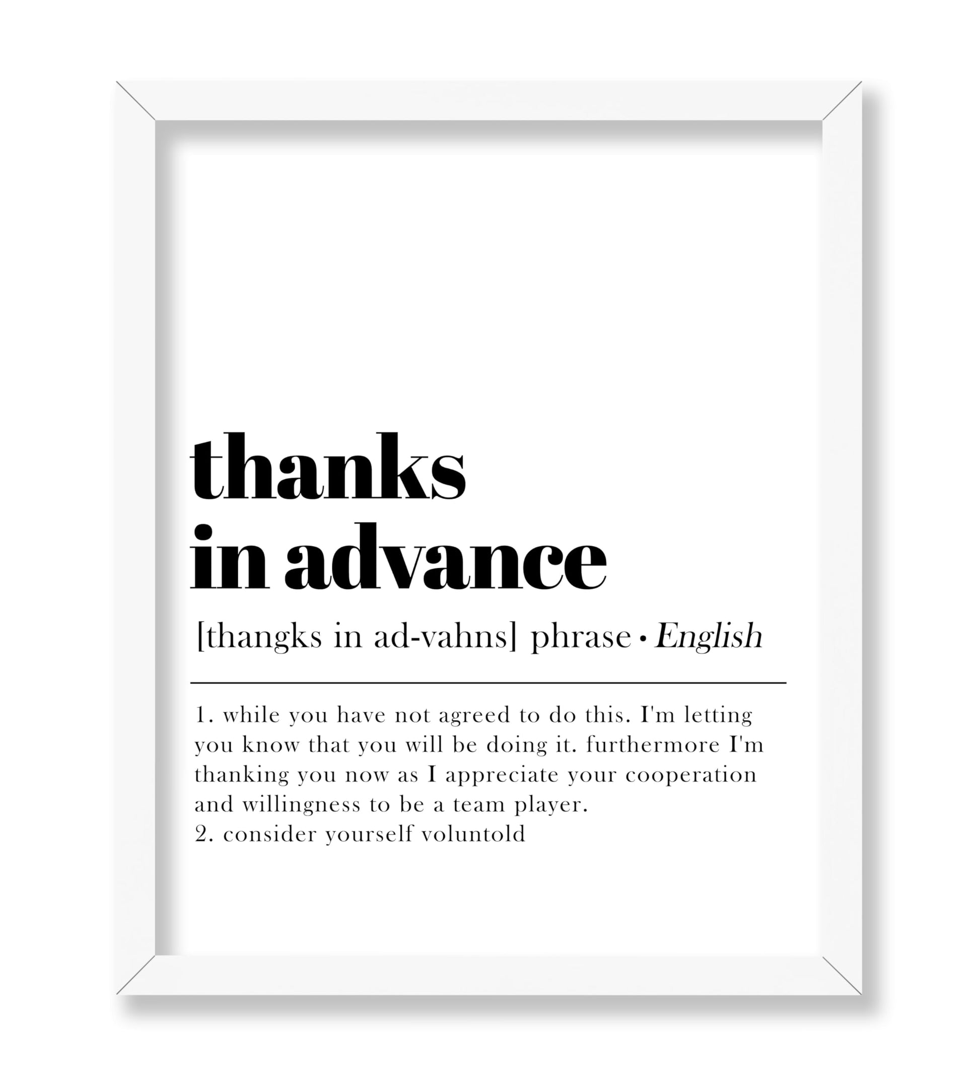 Definition of Thanks in Advance