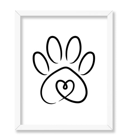 Dog Paw Line Art