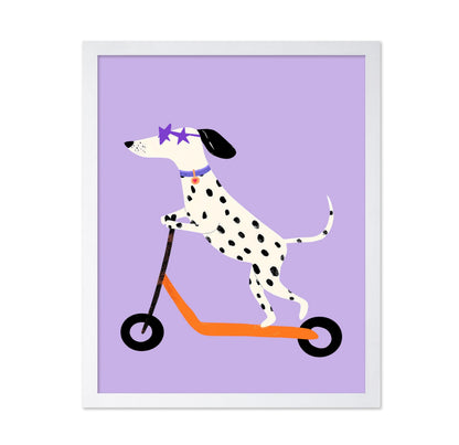 Dalmatian on Scooter