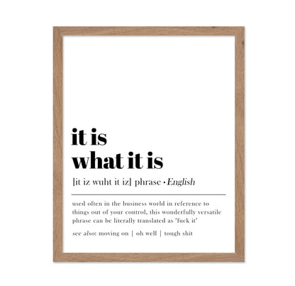 It Is What It Is