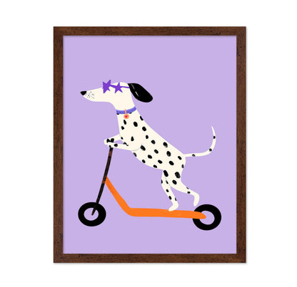 Dalmatian on Scooter
