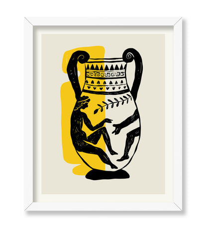 Abstract Vase with Greek God Engraving
