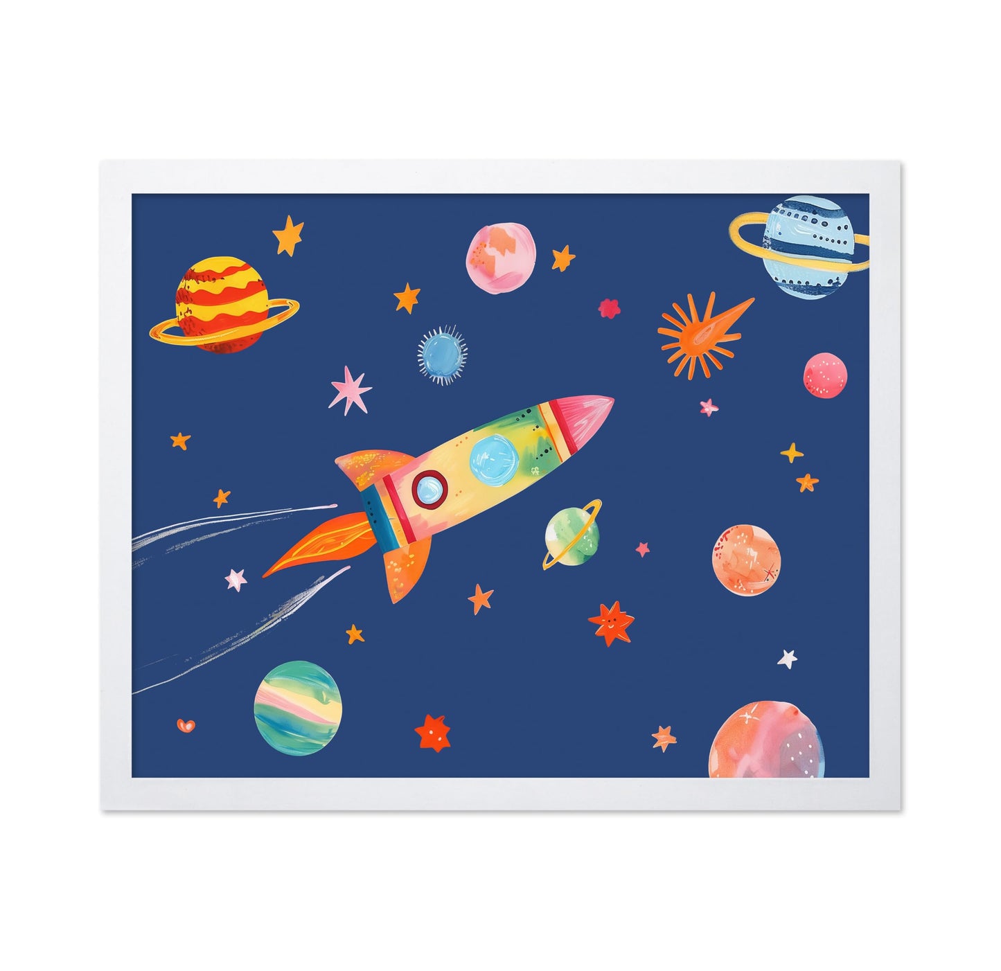 Whimsical Rocket Ship No1