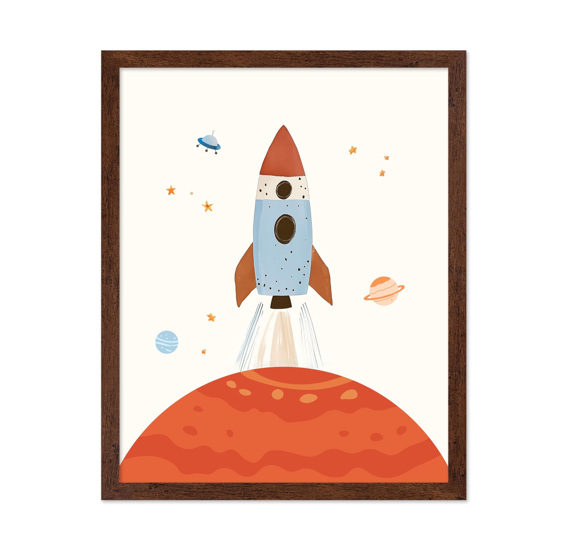 Whimsical Rocket Ship No2