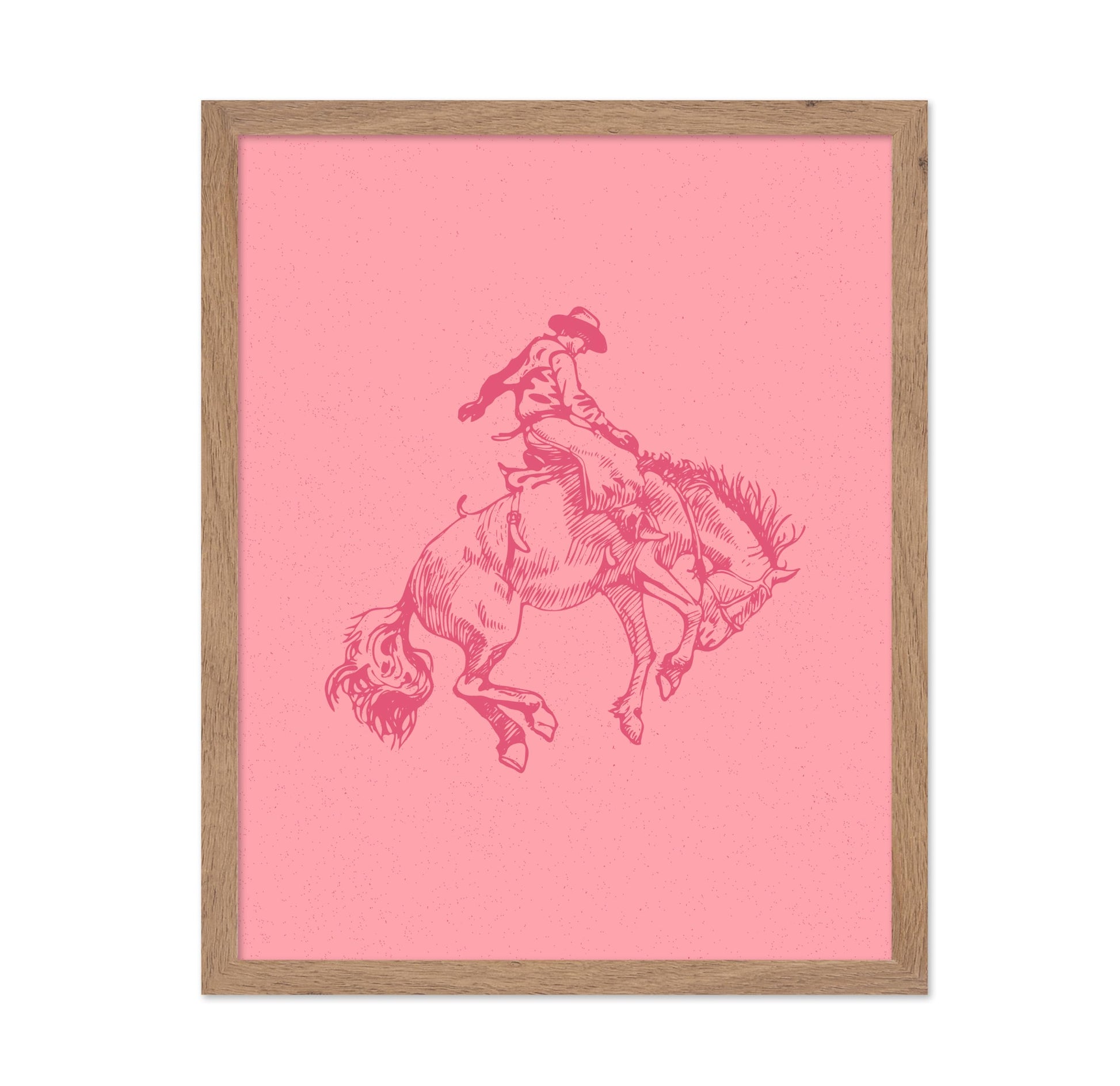 Pink Cowboy Riding A Wild Horse