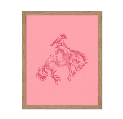 Pink Cowboy Riding A Wild Horse
