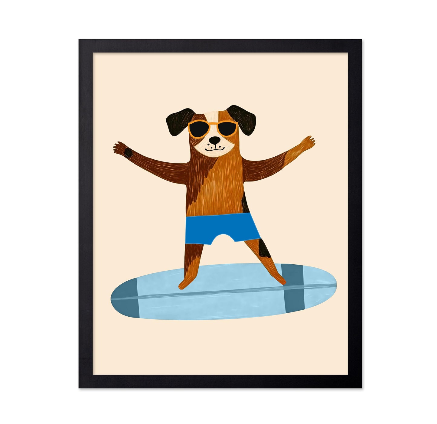 Dog on Surfboard