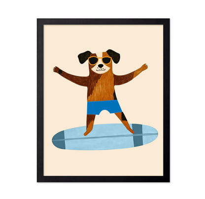 Dog on Surfboard