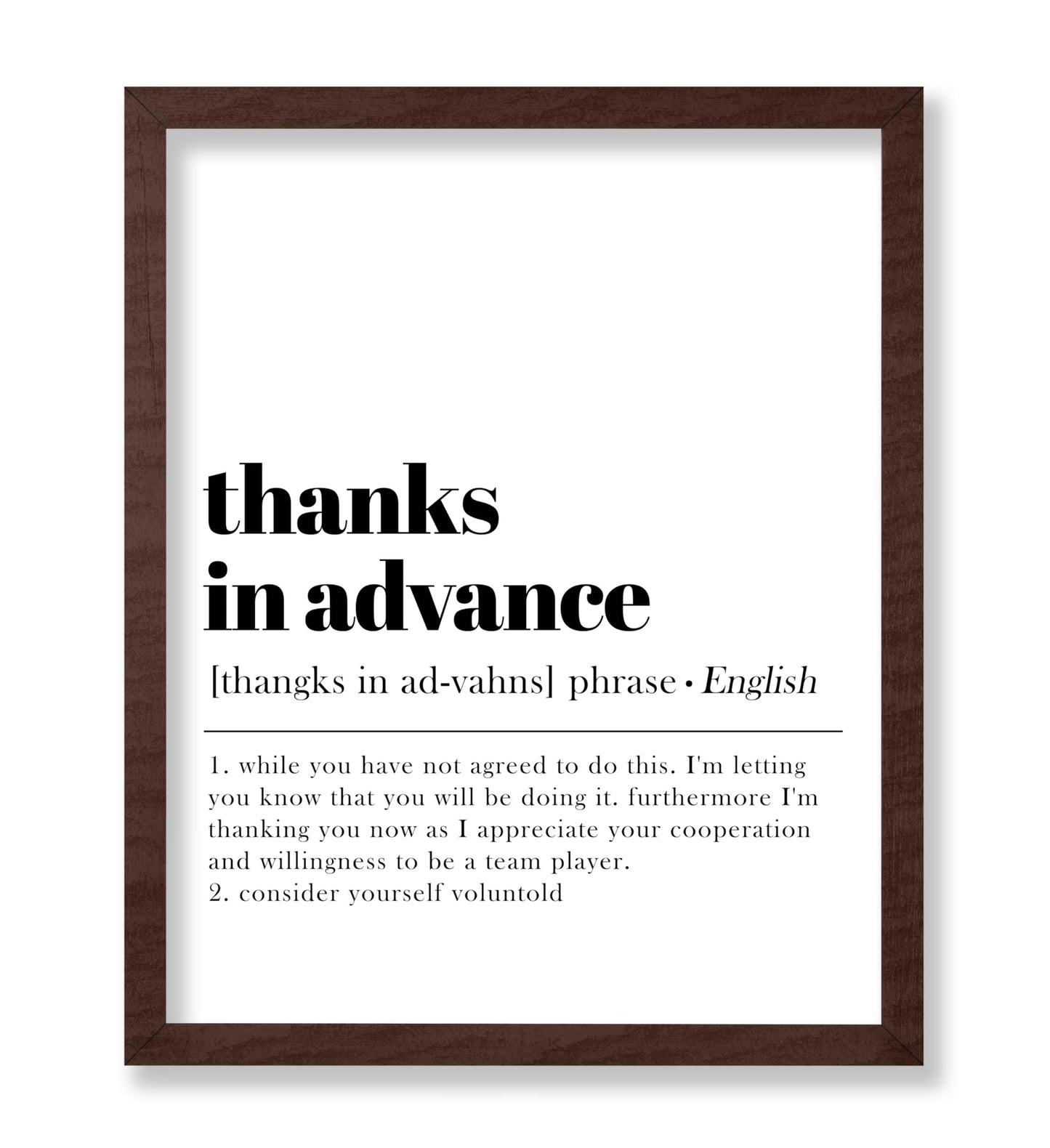 Definition of Thanks in Advance