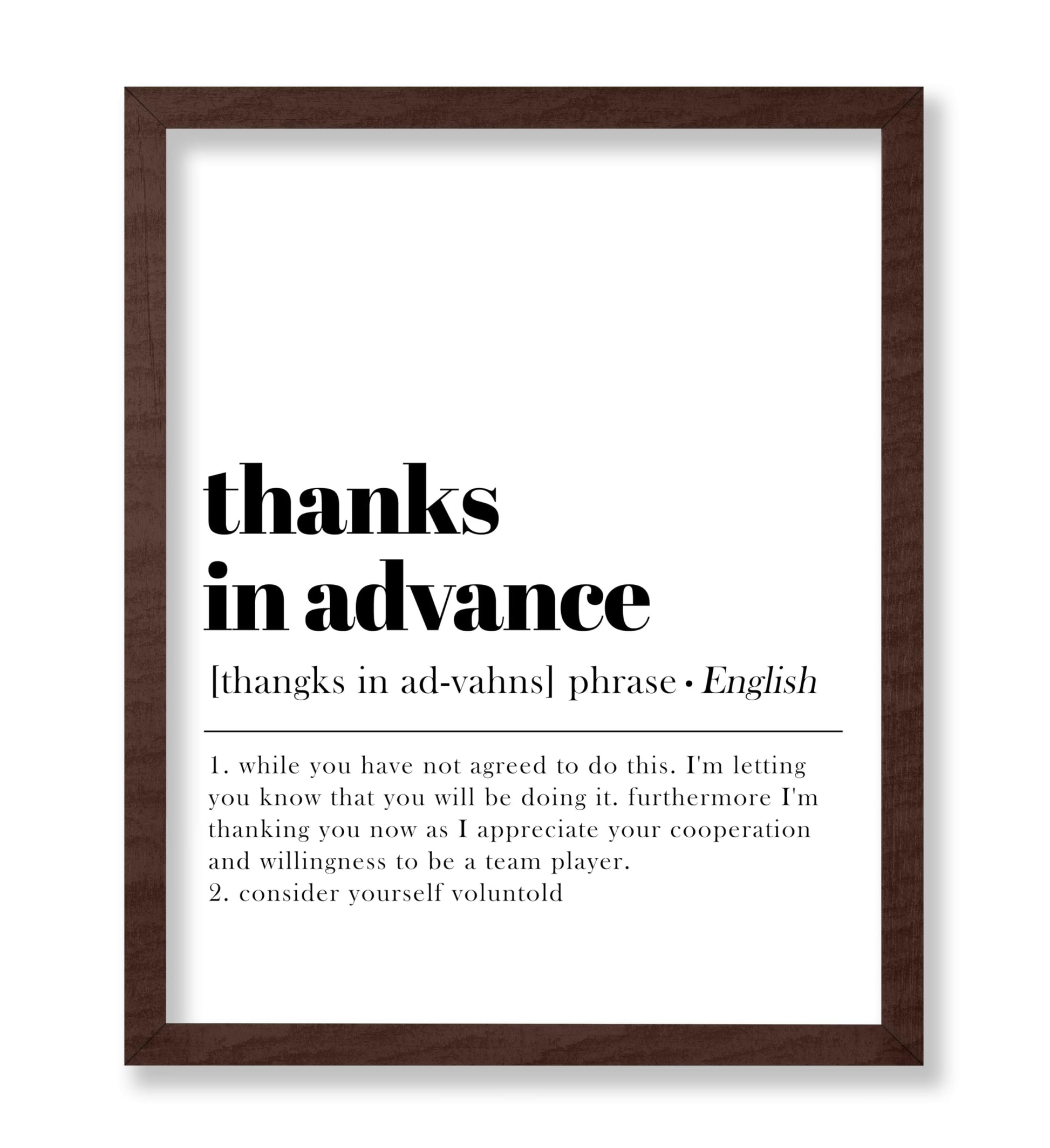 Definition of Thanks in Advance