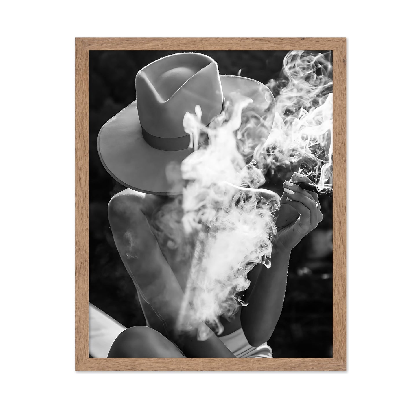 Woman in Hat Smoking