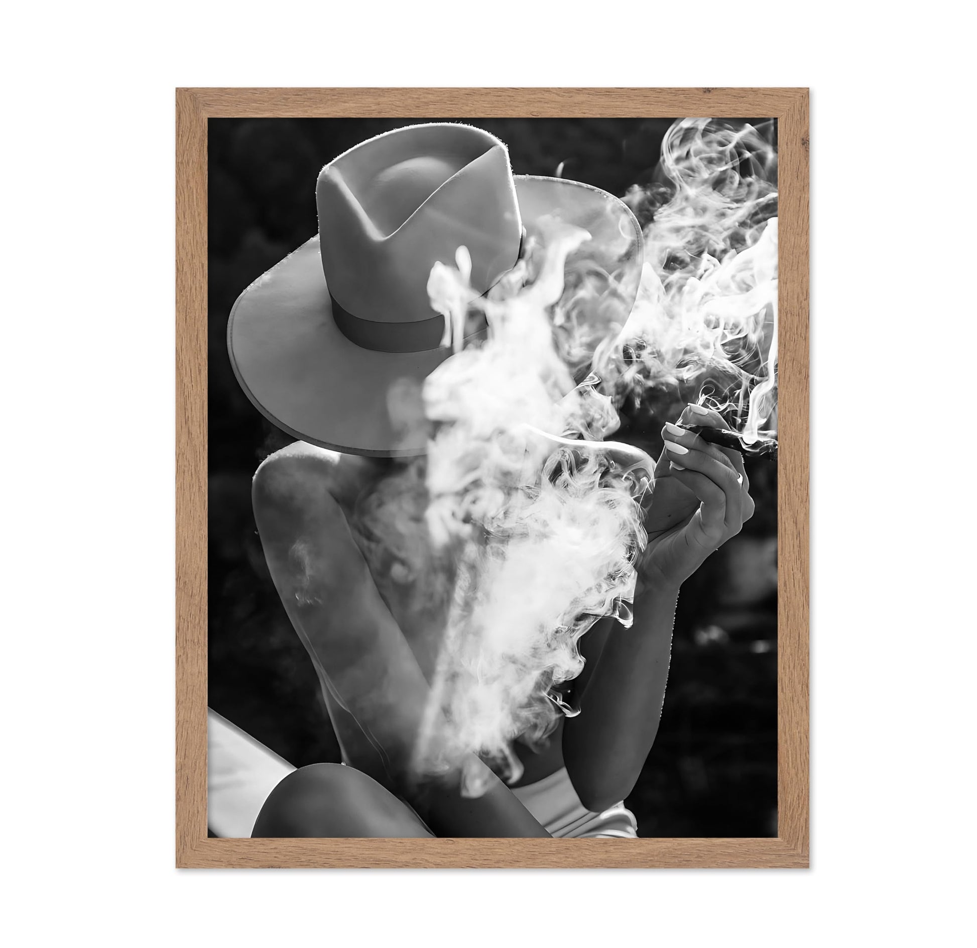 Woman in Hat Smoking