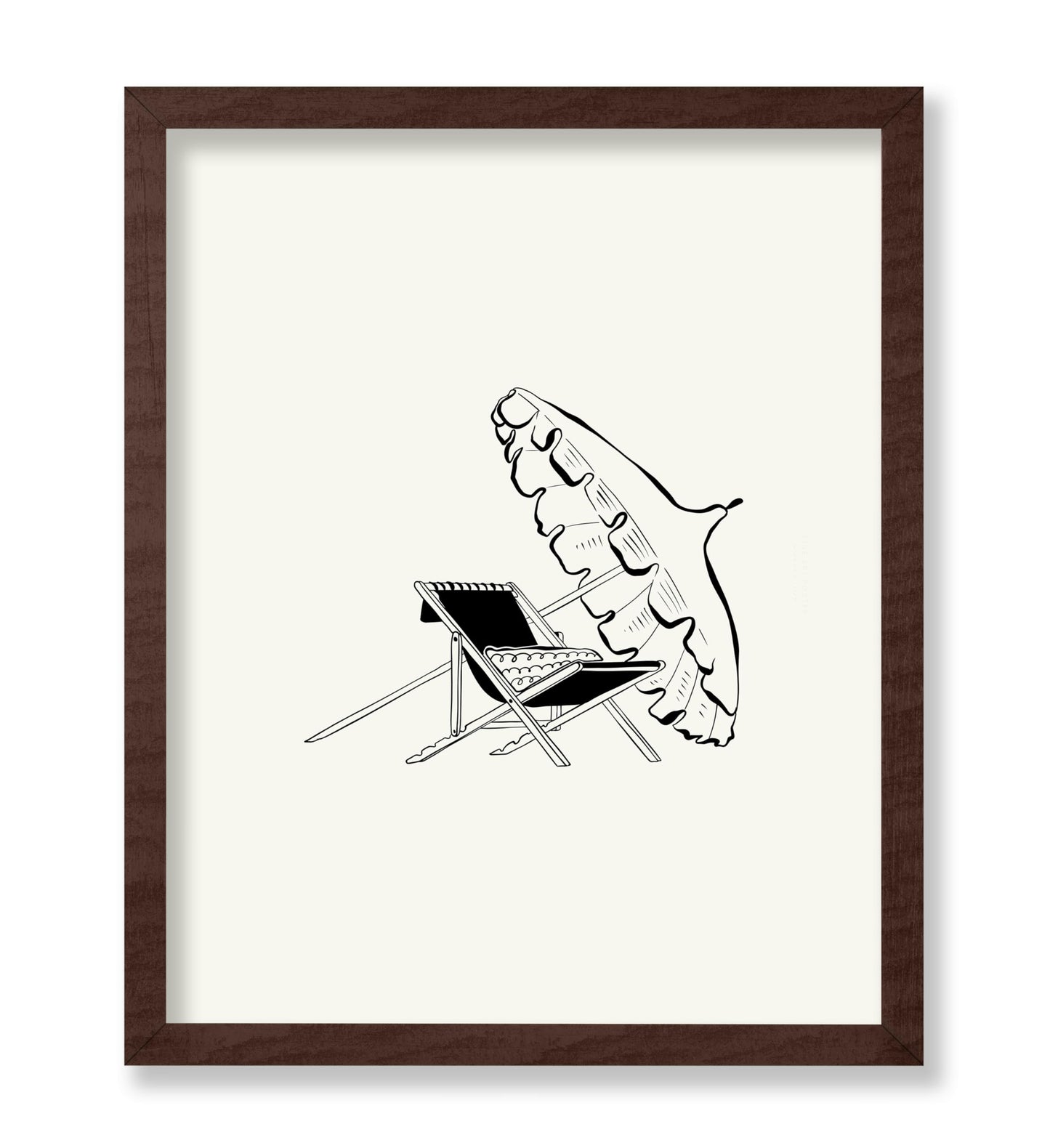 Abstract Beach Chair and Umbrella