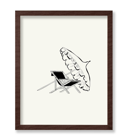 Abstract Beach Chair and Umbrella
