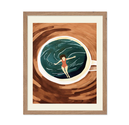 Lady Swimming in Coffee Cup