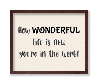How Wonderful Life Is
