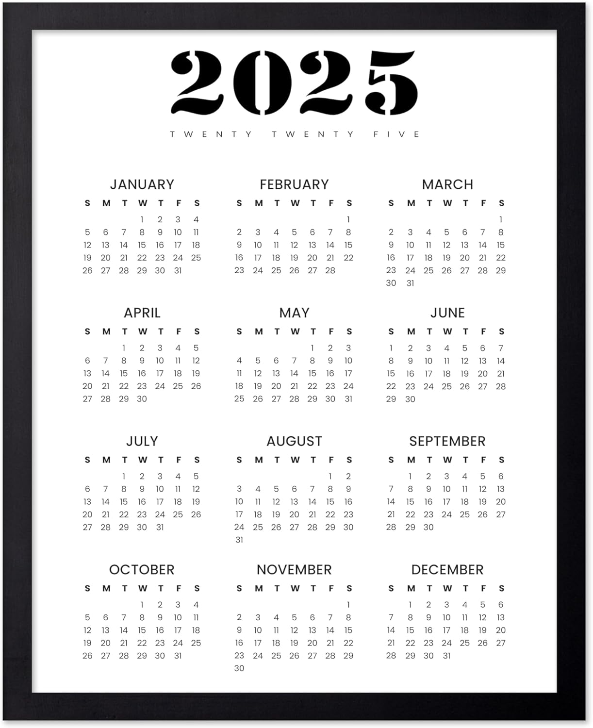 Year 2025 Calendar No1