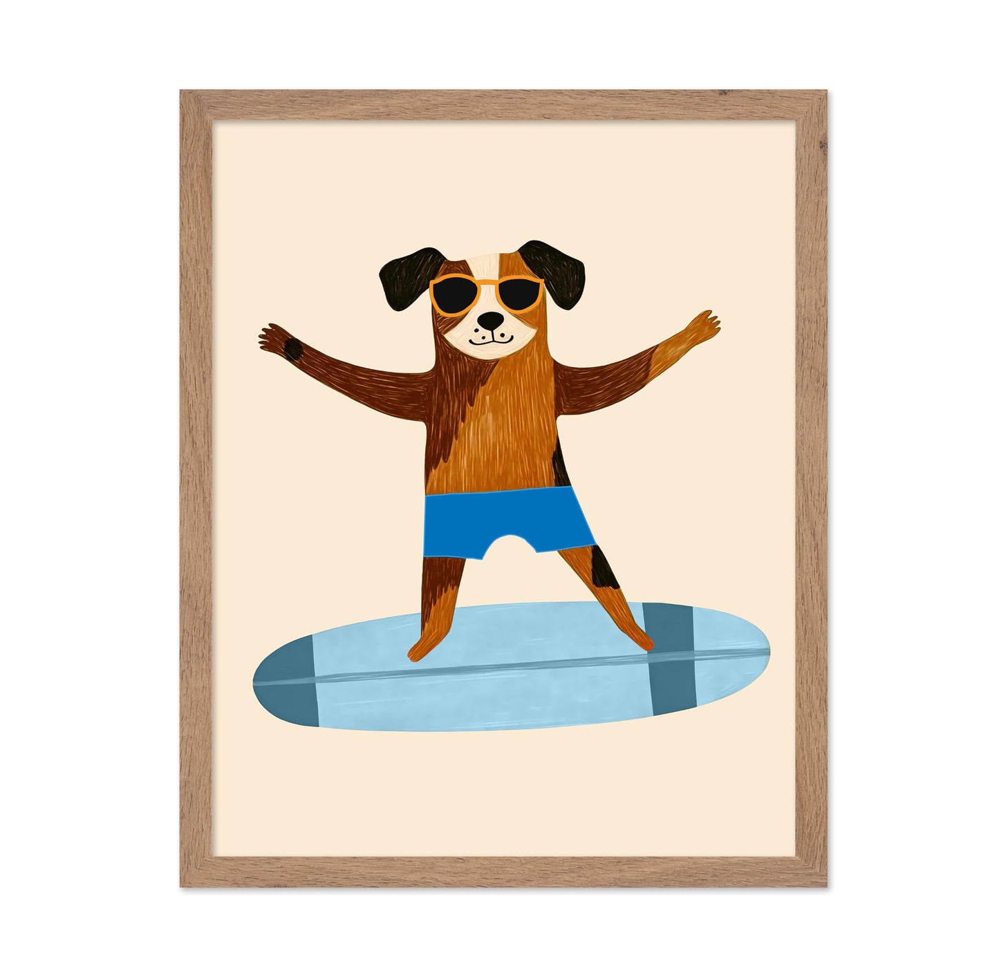 Dog on Surfboard