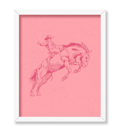 Pink Cowboy Bucking Bronco
