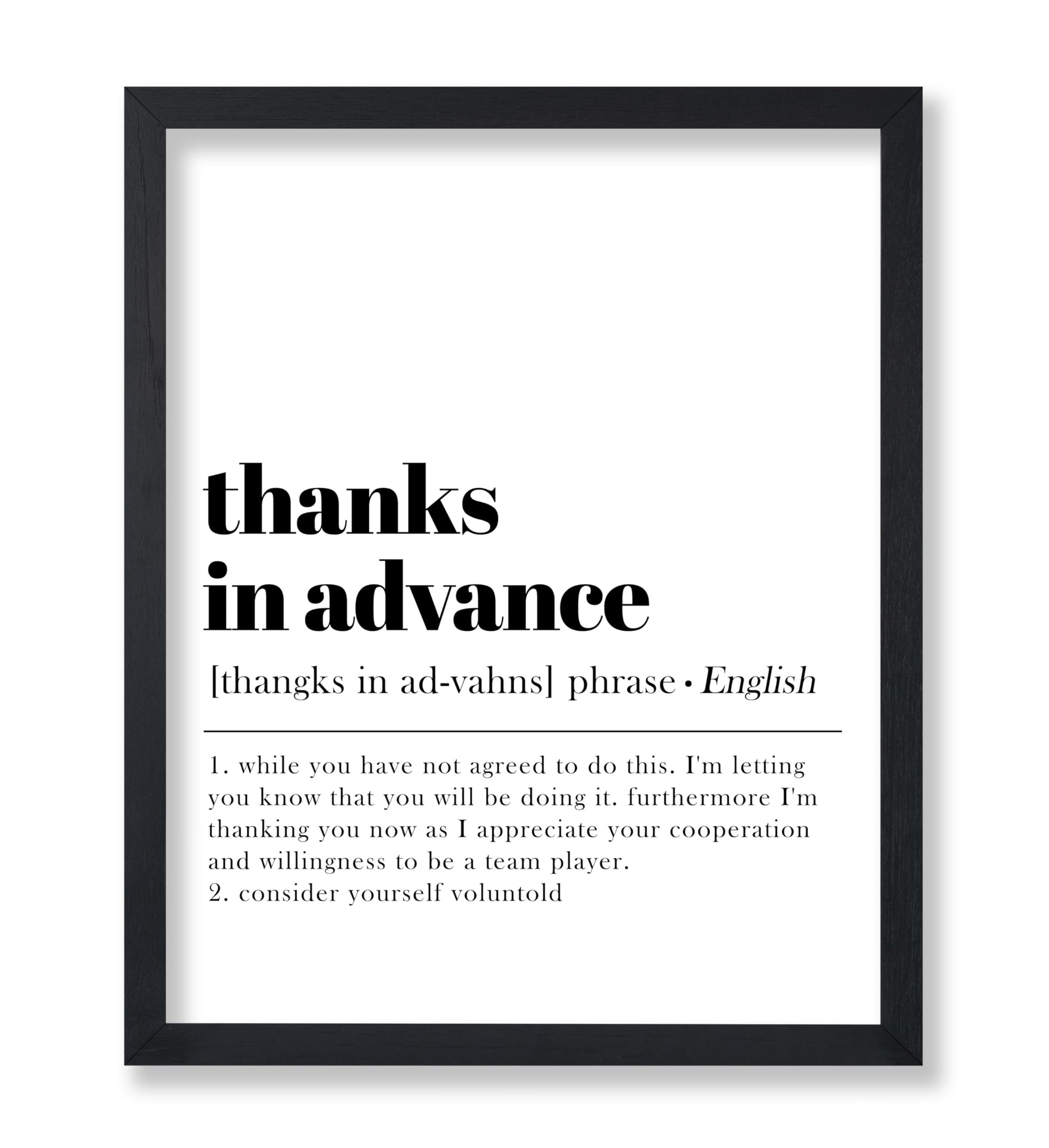 Definition of Thanks in Advance