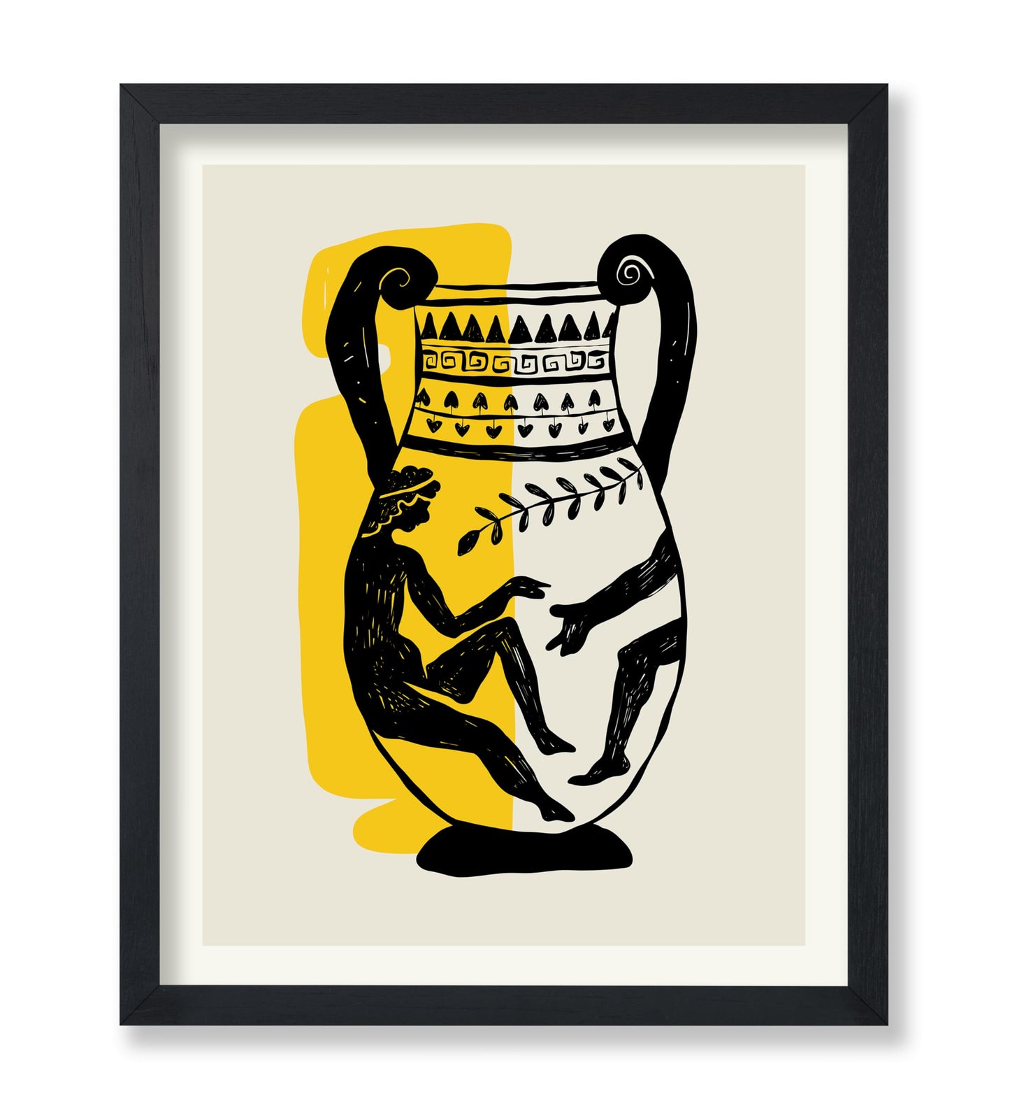 Abstract Vase with Greek God Engraving