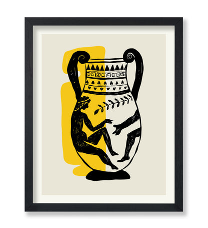Abstract Vase with Greek God Engraving