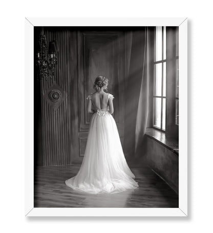 Lady in Long White Dress