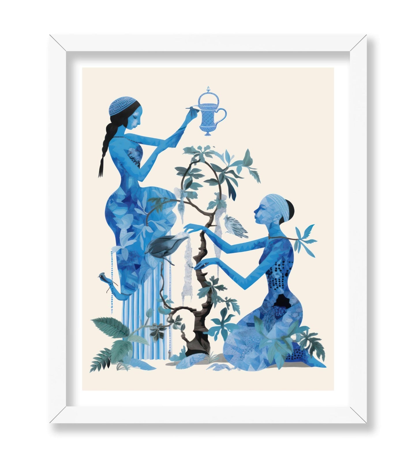 Blue Greek Floral