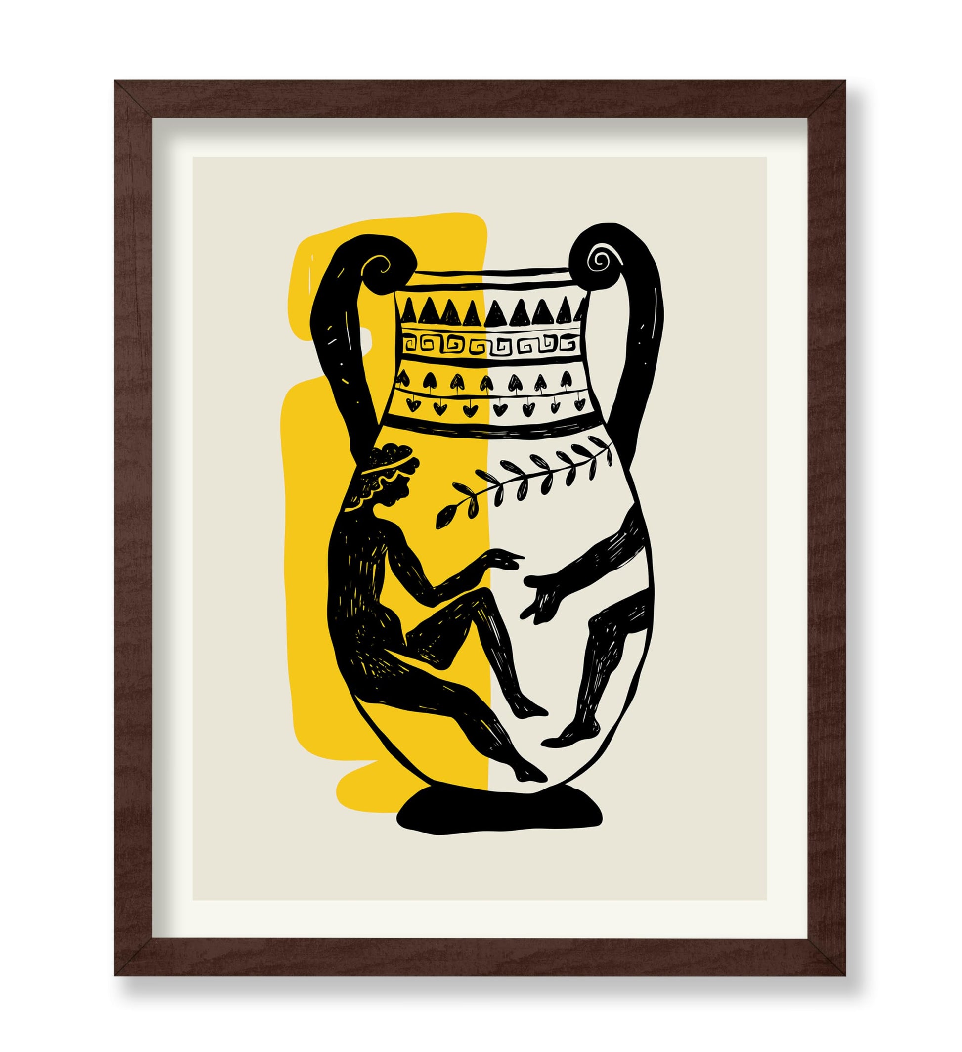 Abstract Vase with Greek God Engraving