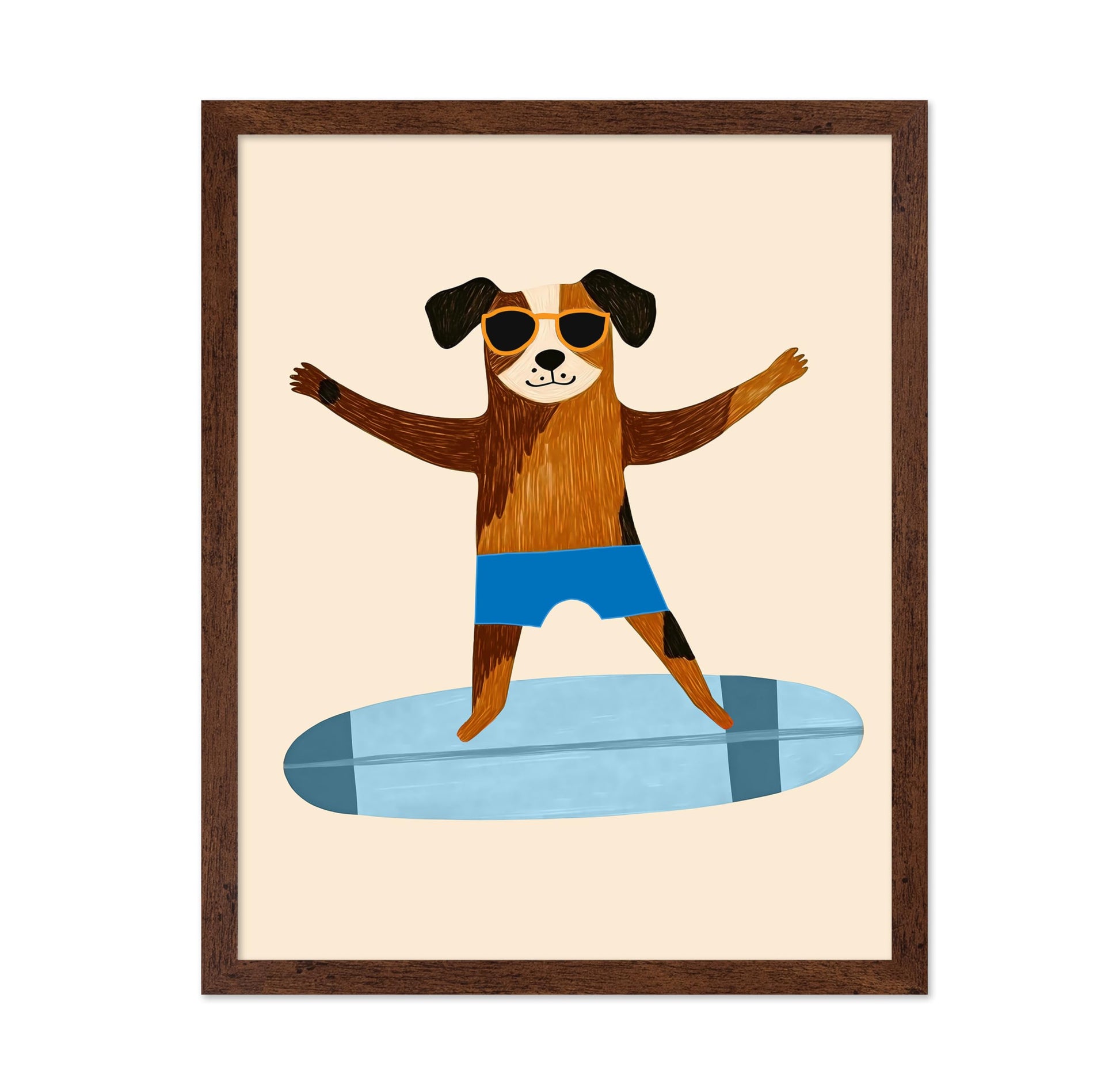 Dog on Surfboard