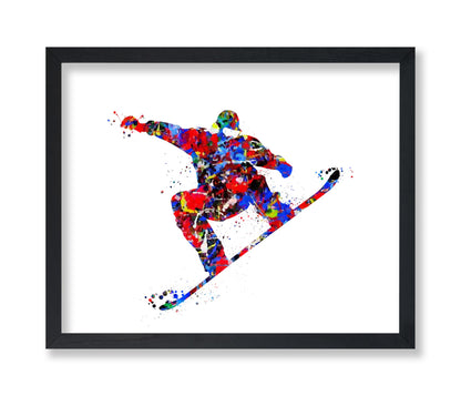 Watercolor Snowboarding