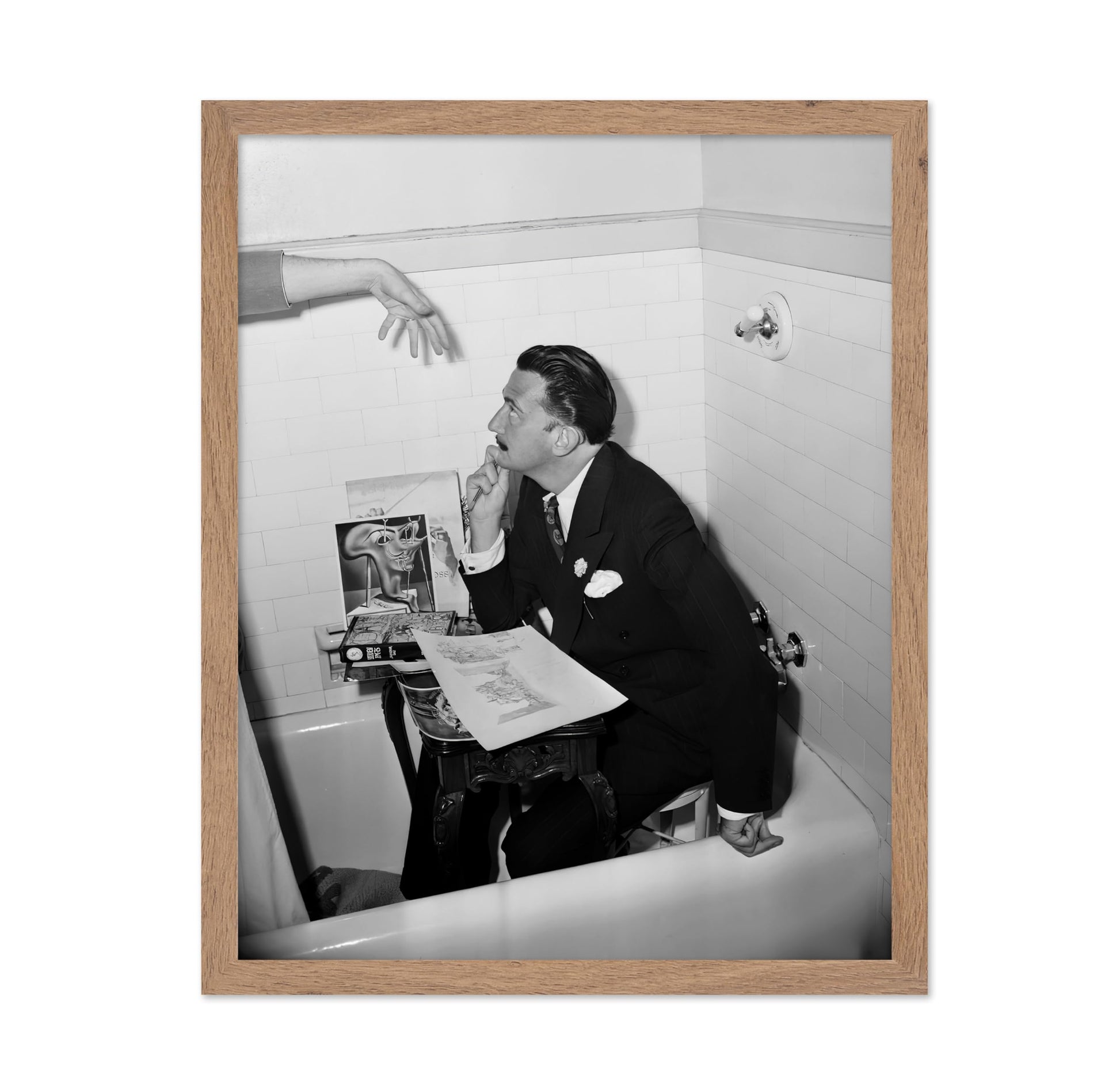 Salvador Dali Seated in a Bathtub
