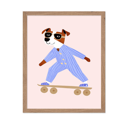 Dog on Skateboard