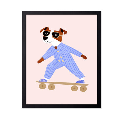 Dog on Skateboard
