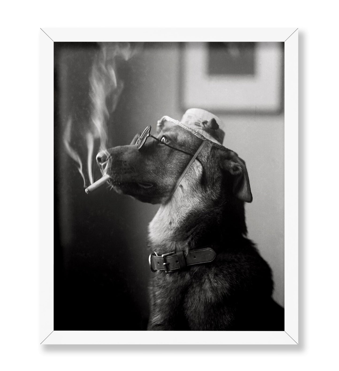 Classy Dog Smoking a Cigarette