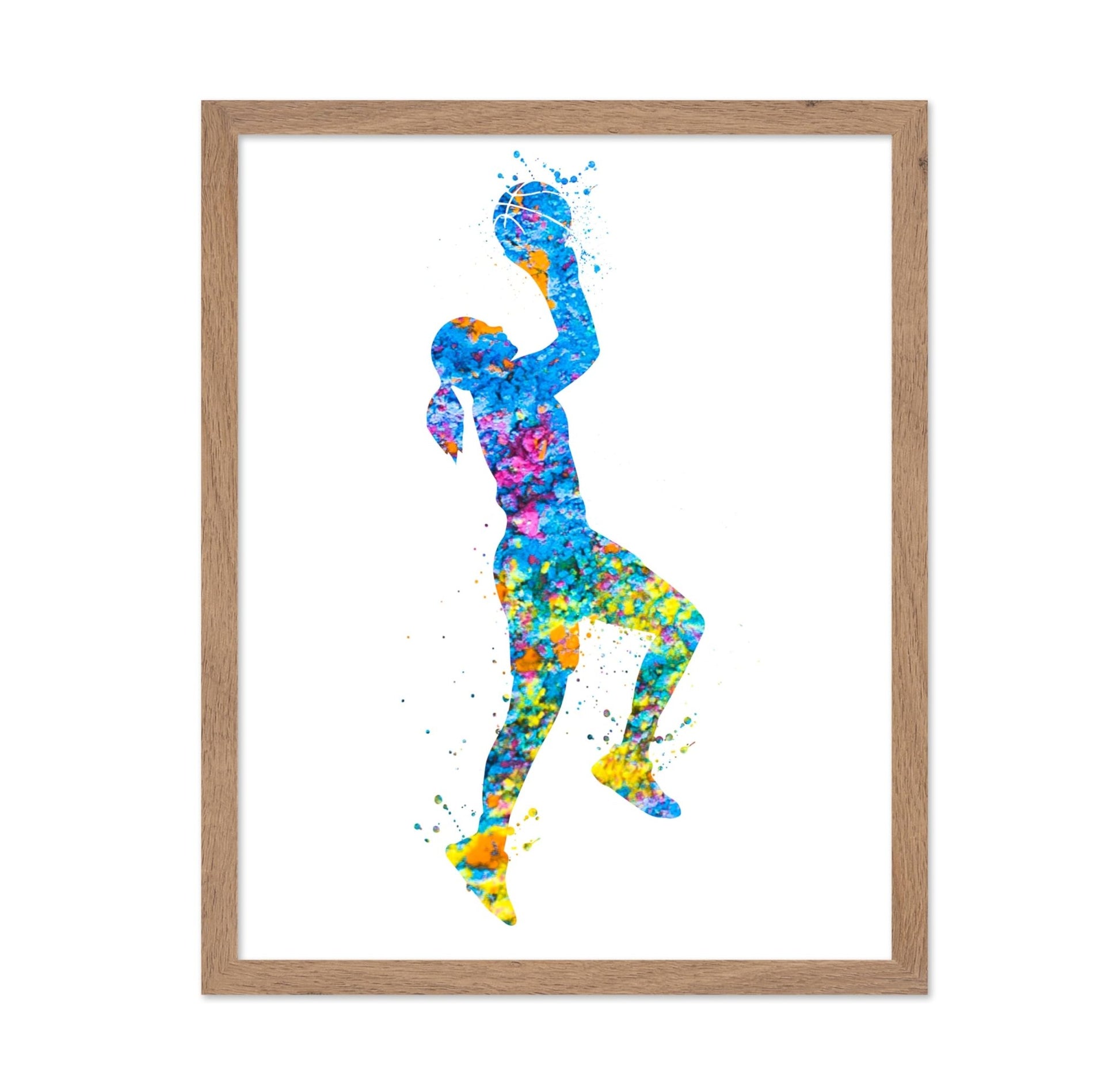 Watercolor Girl's Basketball