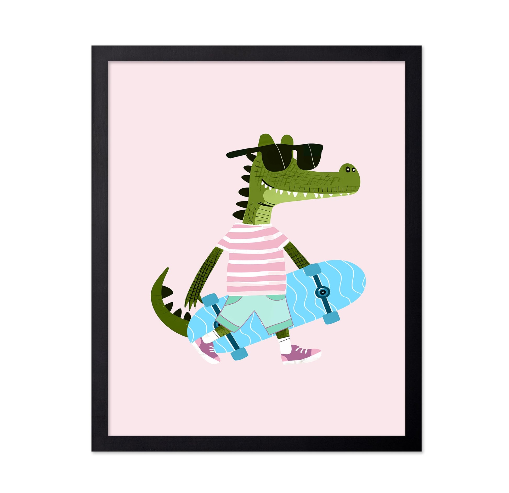Crocodile with Skateboard