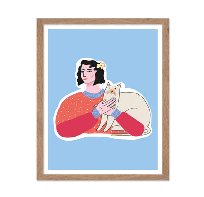 Woman with Cat No1