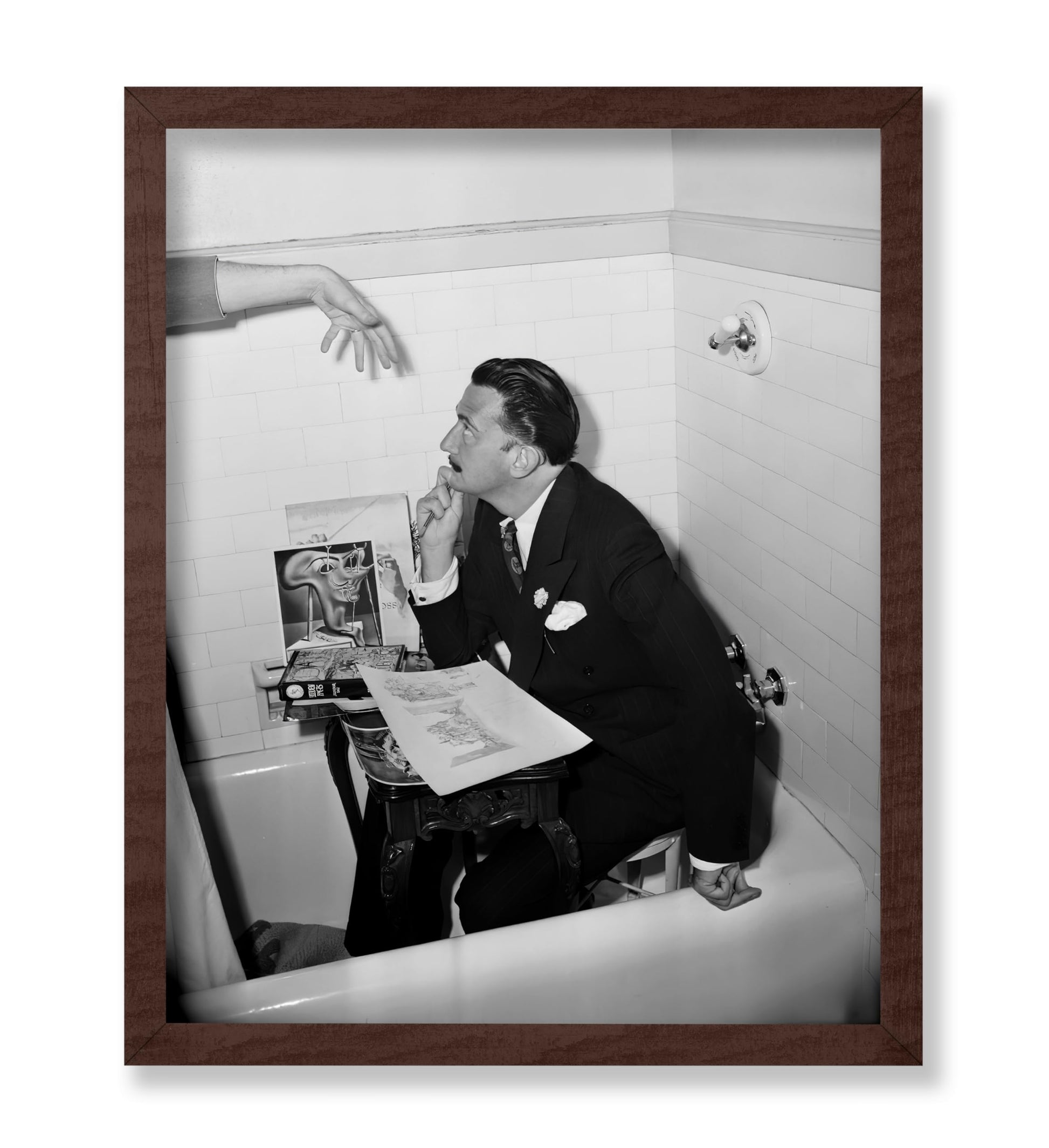 Salvador Dali Seated in a Bathtub