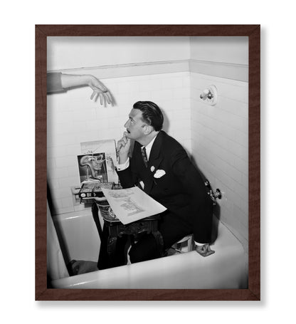 Salvador Dali Seated in a Bathtub