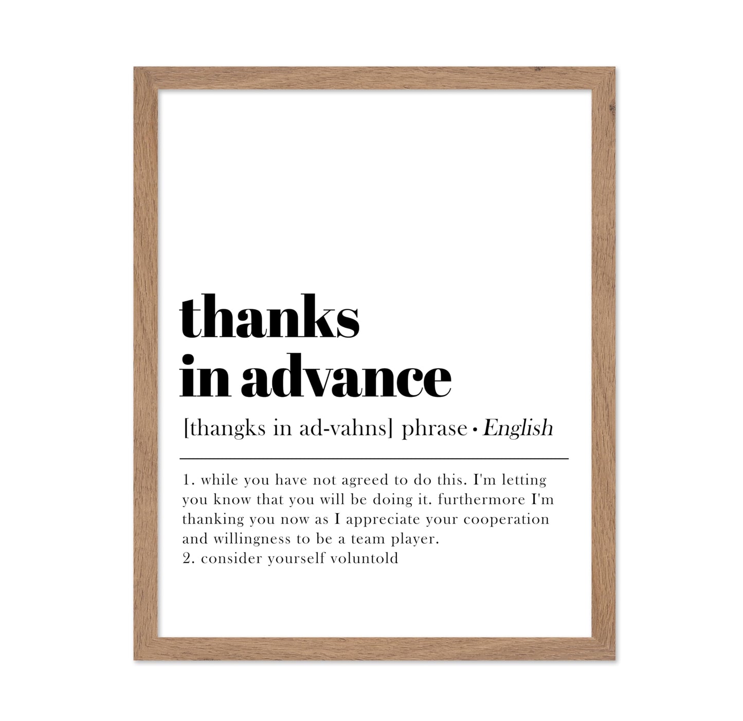 Definition of Thanks in Advance