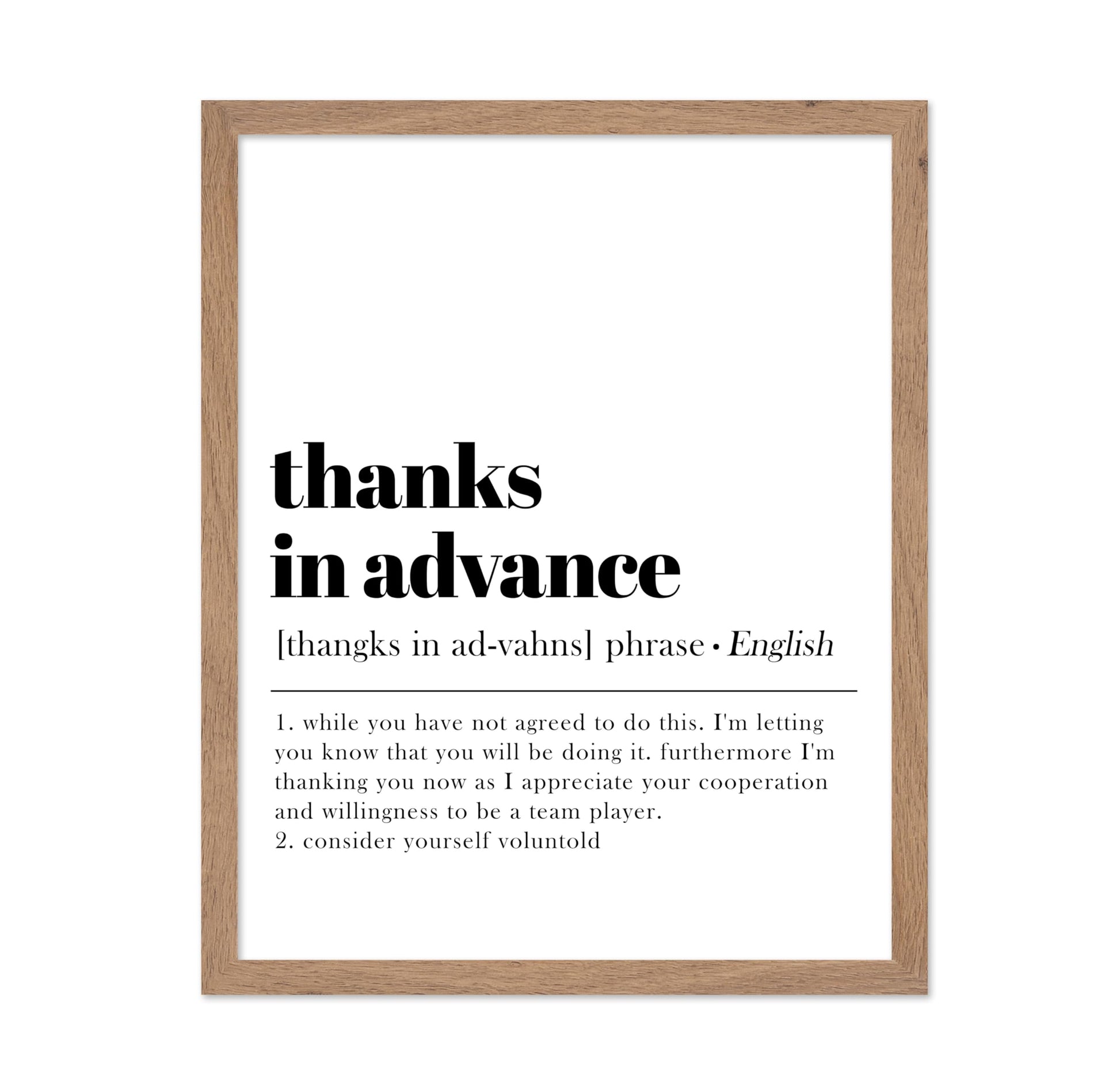 Definition of Thanks in Advance