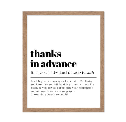 Definition of Thanks in Advance