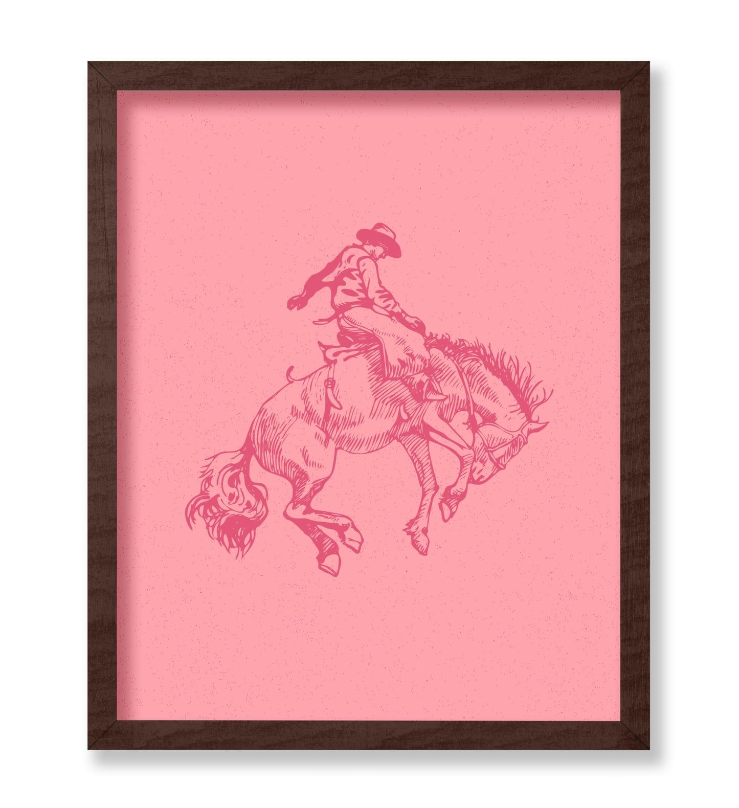 Pink Cowboy Riding A Wild Horse