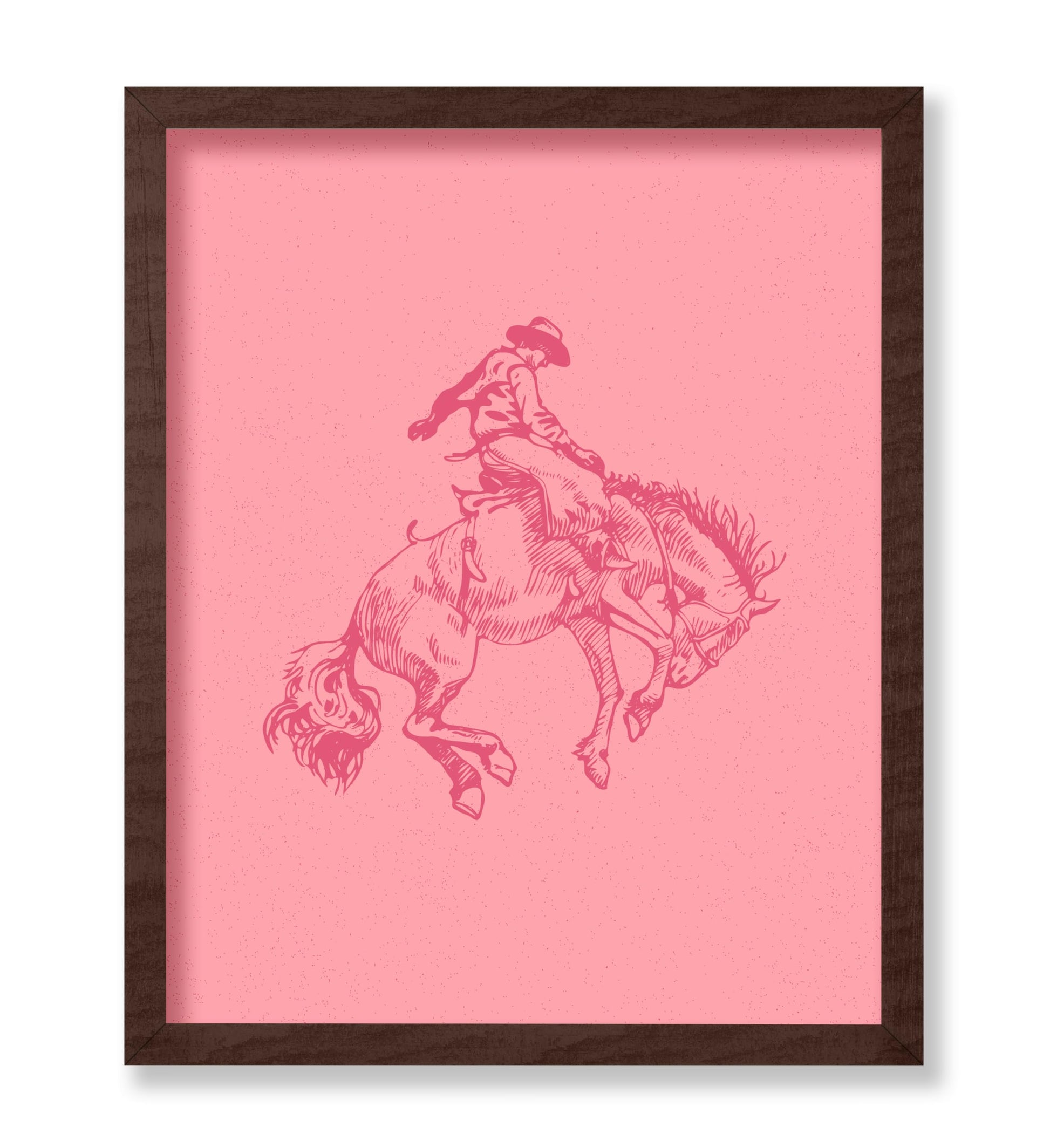 Pink Cowboy Riding A Wild Horse