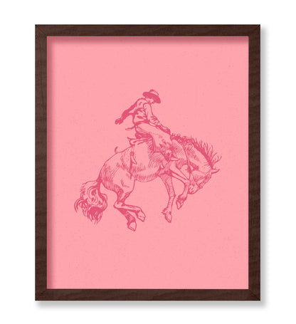 Pink Cowboy Riding A Wild Horse