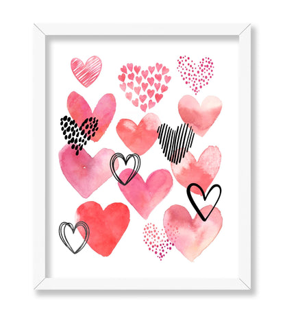 Watercolor Hearts No2