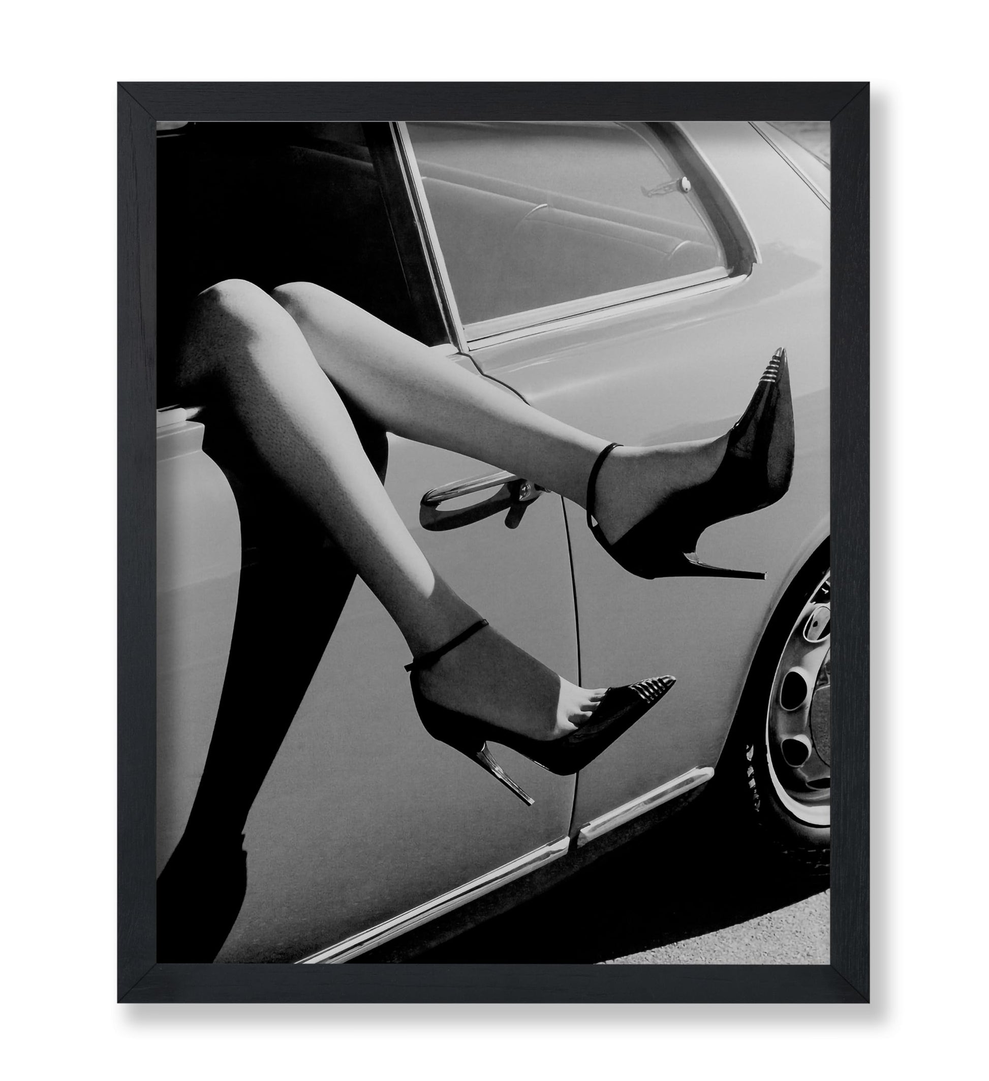 Woman in High Heels Inside Car