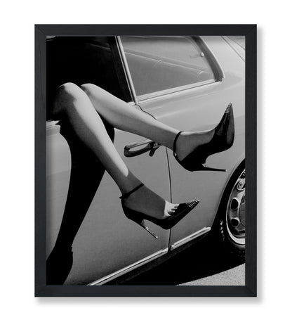 Woman in High Heels Inside Car